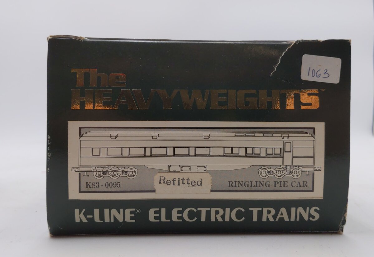 K-Line K83-0095 O Ringling Brothers 18" Heavyweight Pie Car #95 LN/Box