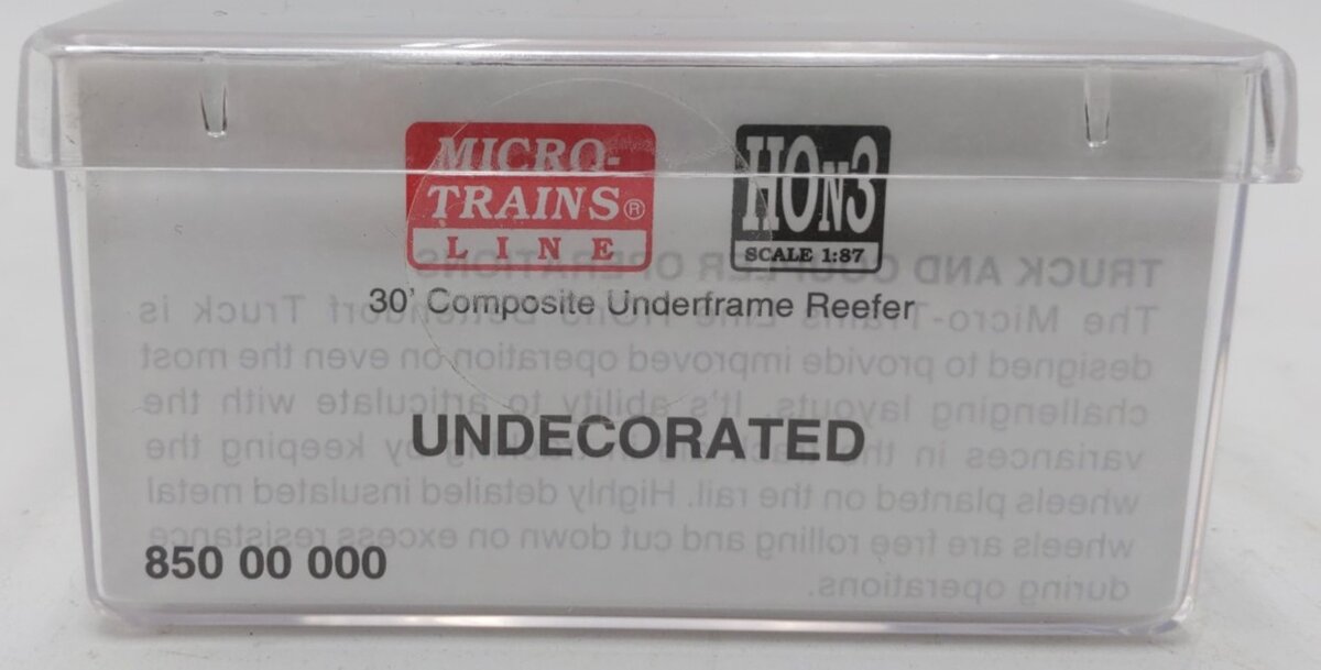 Micro-Trains 85000000 HOn3 Undecorated Composite Underframe Reefer