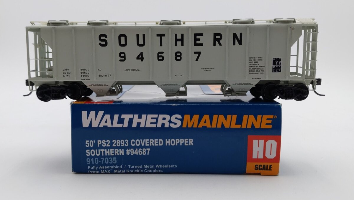 Walthers 910-7035 HO Southern Railway 50' PS-2 2893 3-Bay Covered Hopper #94687