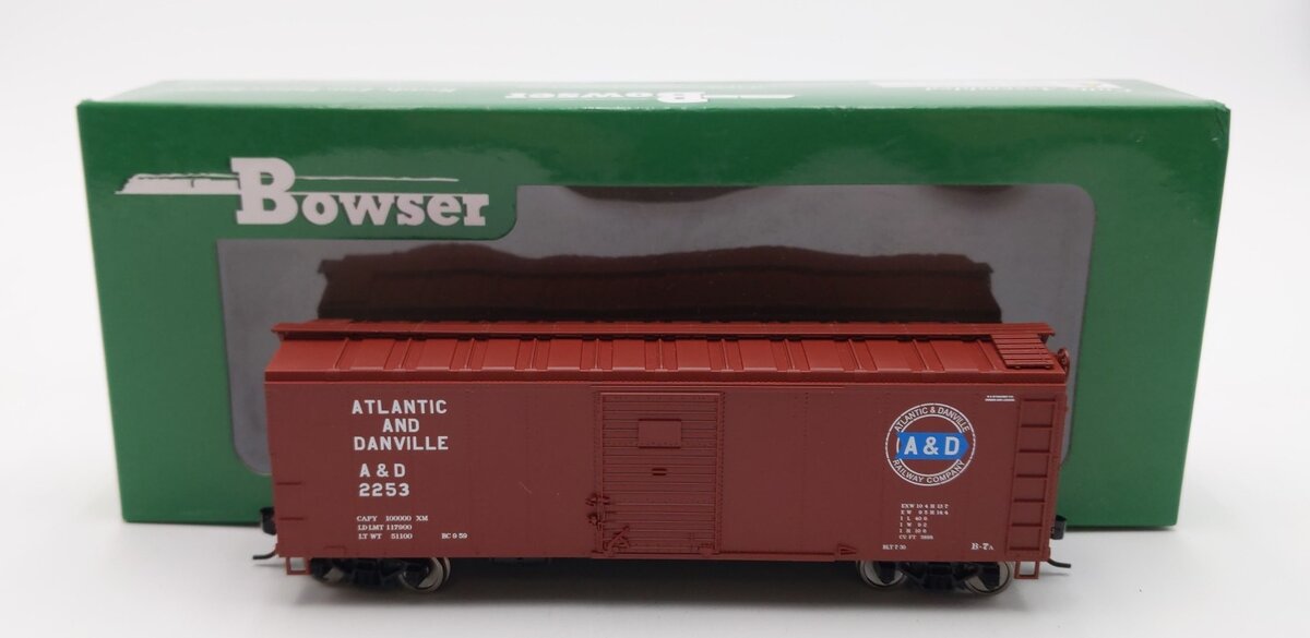 Bowser 42419 HO Atlantic & Danville 40' Boxcar #2253