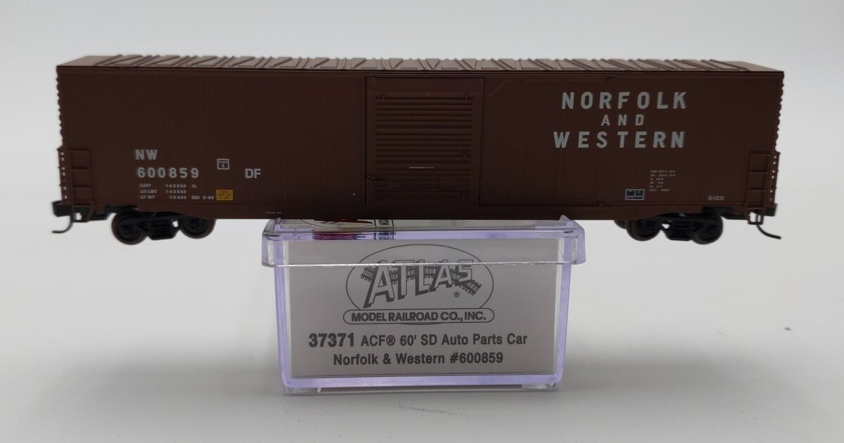 Atlas 37371 N Scale Norfolk & Western 60' Auto Parts Boxcar #600859