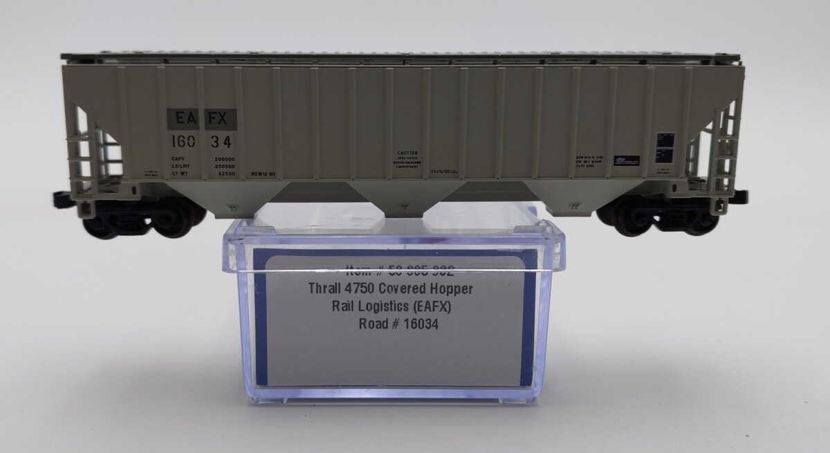 Atlas 50005932 N Rail Logistics Trainman Thrall 4750 Covered Hopper #16034