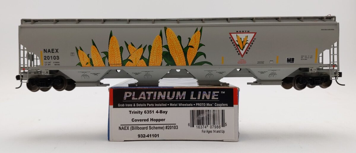 Walthers 932-41101 HO NAEX Trinity 6351 4-Bay Covered Hopper Car #20103 NIB