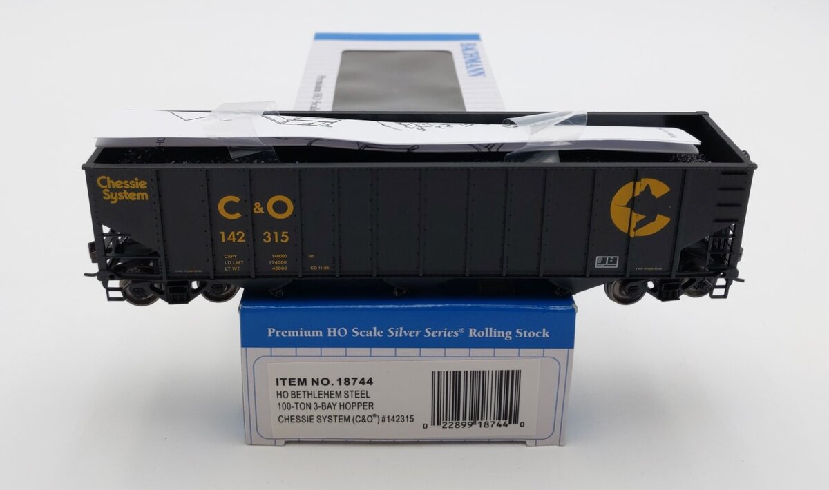 Bachmann 18744 HO Chessie System Bethlehem Steel 100 Ton 3 Bay Hopper #142315