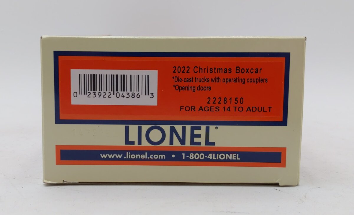 Lionel 2228150 O Gauge 2022 Christmas Boxcar LN/Box