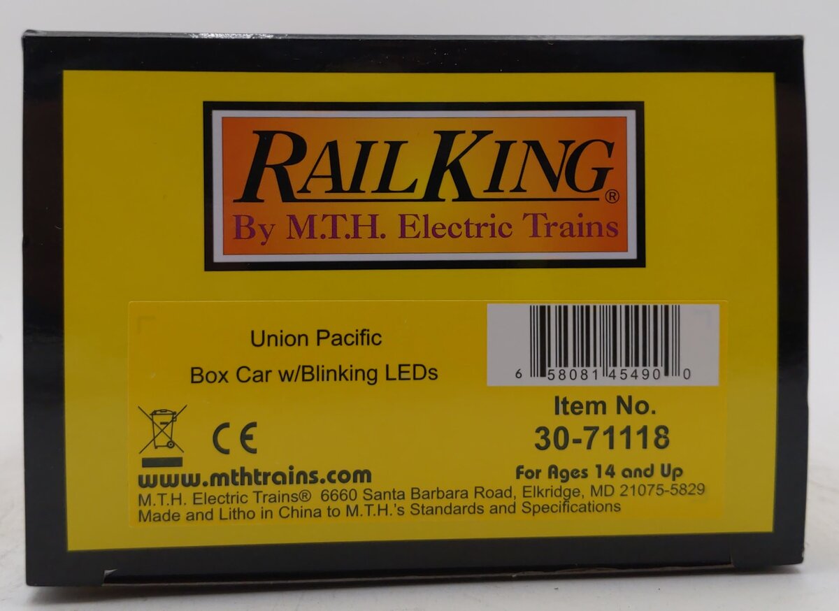 MTH 30-71118 O Union Pacific Boxcar with Blinking LED #186031