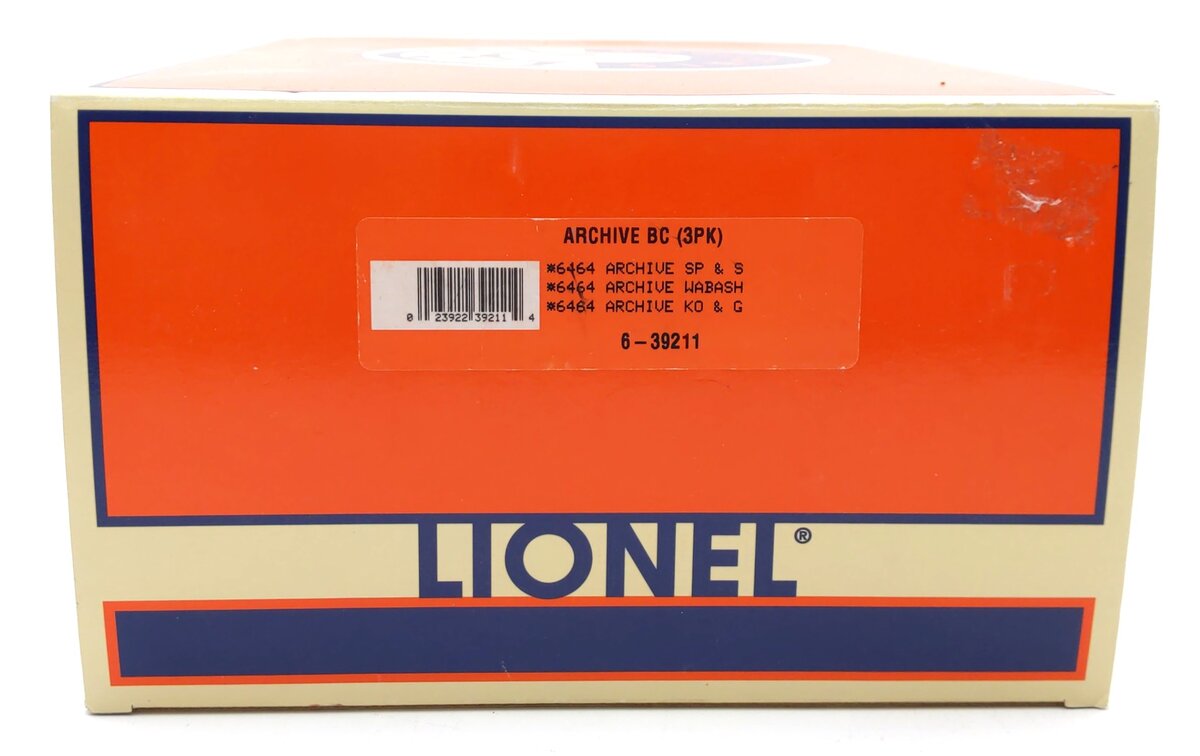Lionel 6-39211 O Gauge 6464 Archive Box Cars (Set of 3) LN/Box