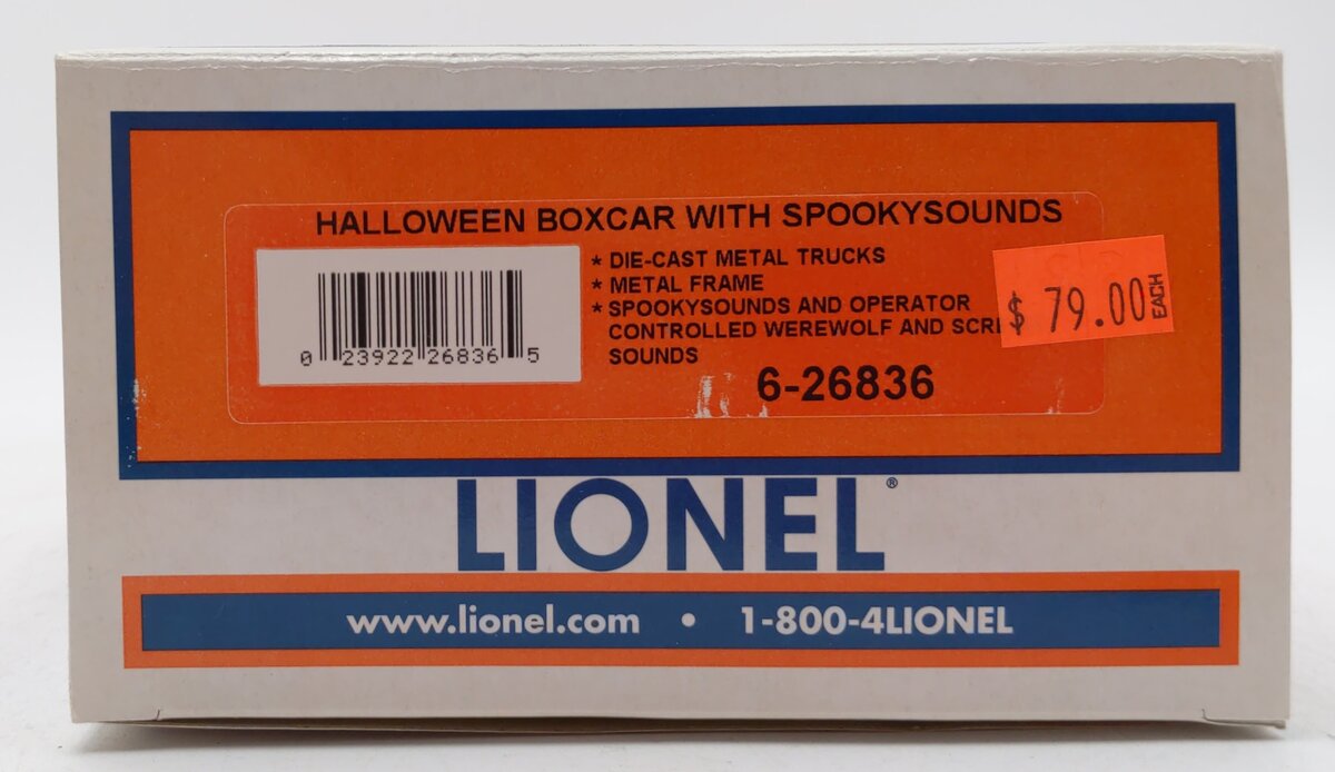 Lionel 6-26836 O Gauge Halloween Boxcar with Spooky Sounds LN/Box