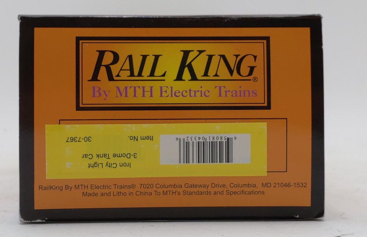 MTH 30-7367 O Gauge Iron City 3-Dome Tank Car LN/Box