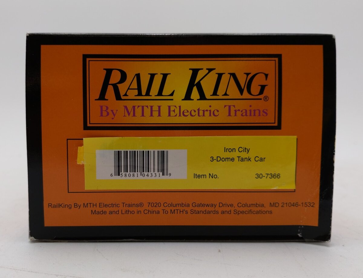 MTH 30-7366 Iron City 3 Dome Tank Car #1978 LN/Box