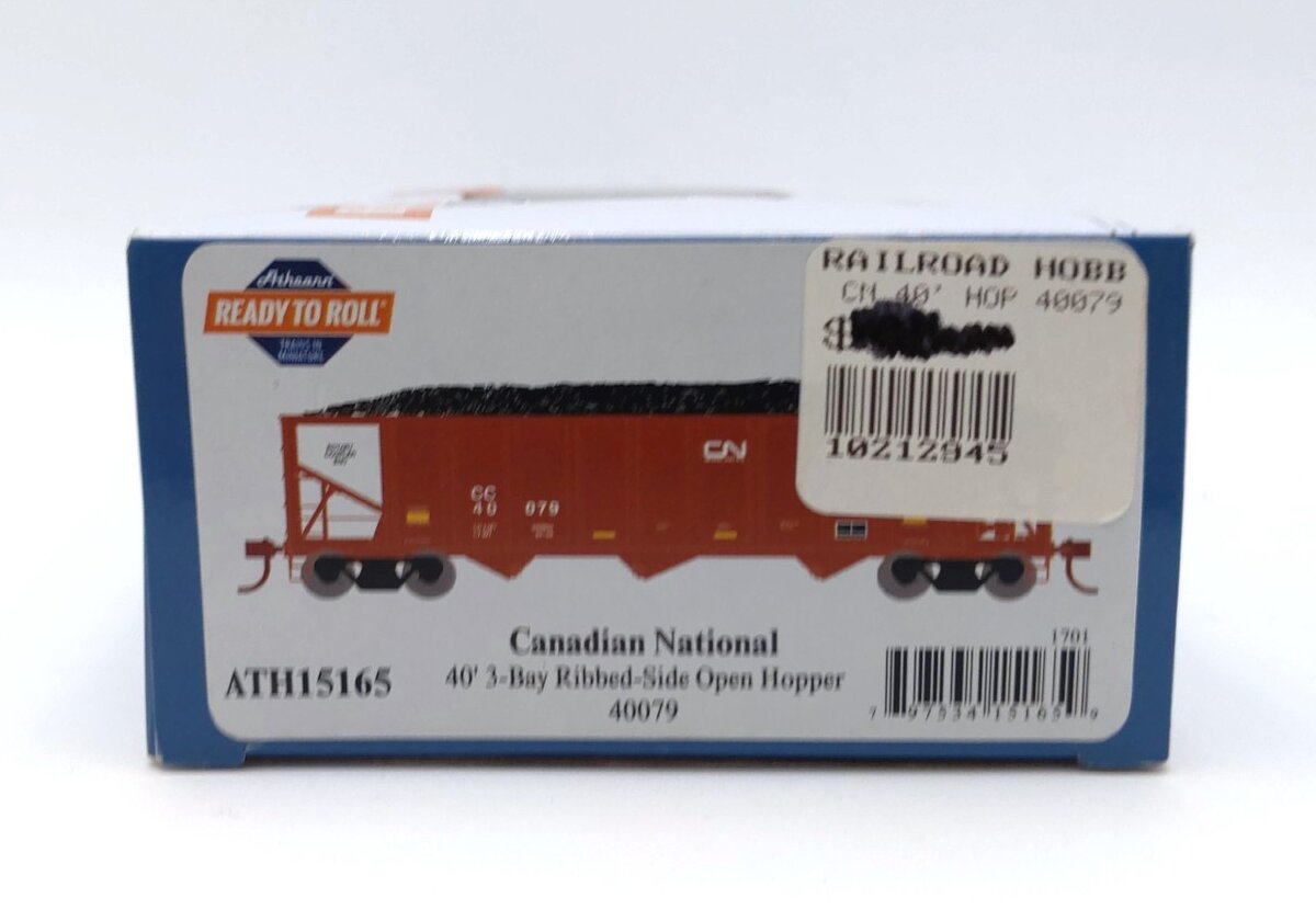 Athearn 15165 HO Chicago Central RTR 40' 3-Bay Ribbed Hopper with Load #40079