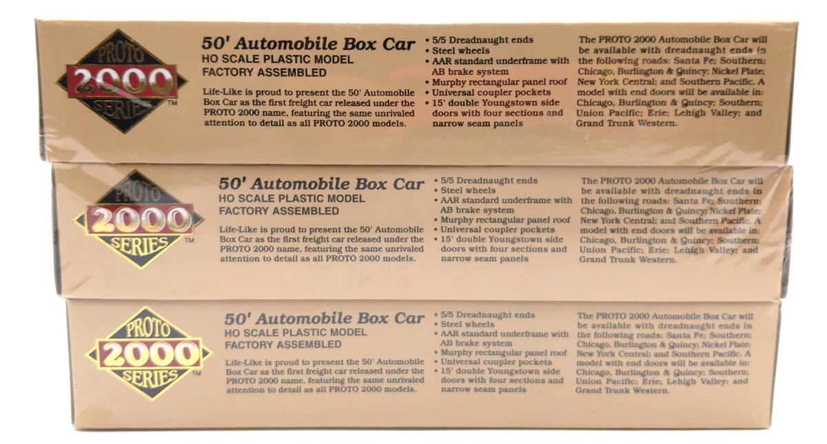 Proto 2000 21182 HO Scale CB&Q 50' Double Door Box Car Kit (Pack of 6)