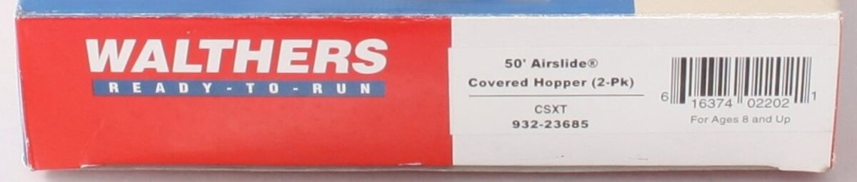 Walthers 932-23685 HO Scale CSXT 50' Airslide Covered Hoppers (2-Pack) LN/Box