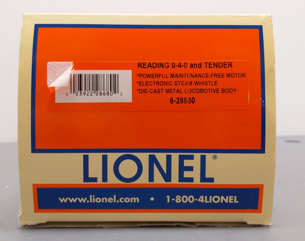 Lionel 6-28680 O Gauge Reading 0-4-0 Steam Locomotive #1152