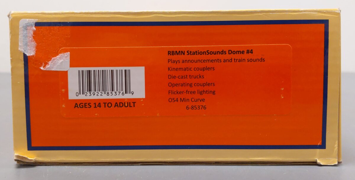 Lionel 6-85376 O Reading & Northern Station Sounds Dome Car #4