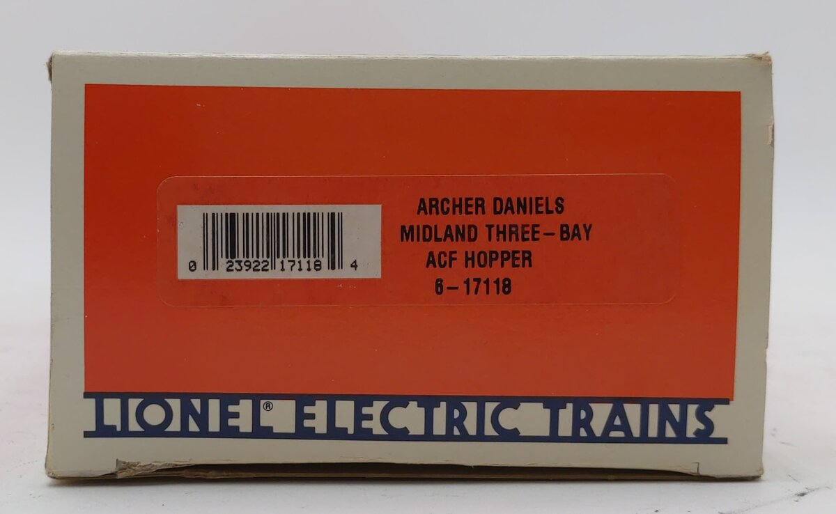 Lionel 6-17118 O Gauge Archer Daniels Midland 3-Bay ACF Hopper #60029 LN/Box
