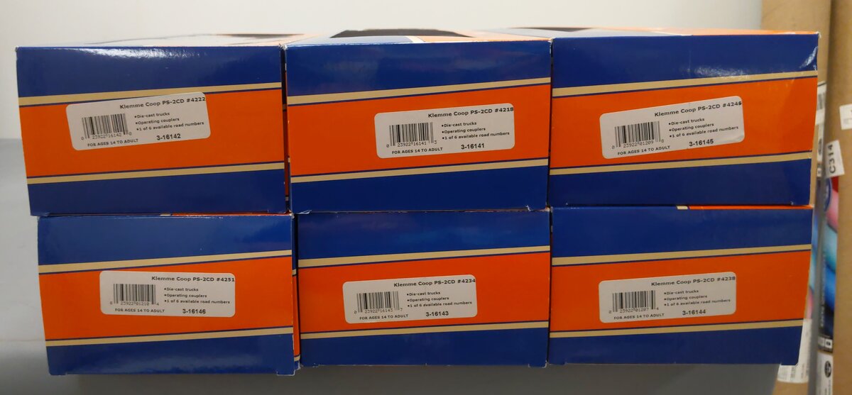 Lionel 3-16140 O Klemme Coop LS PS-2CD Covered Hopper 6-Car Set