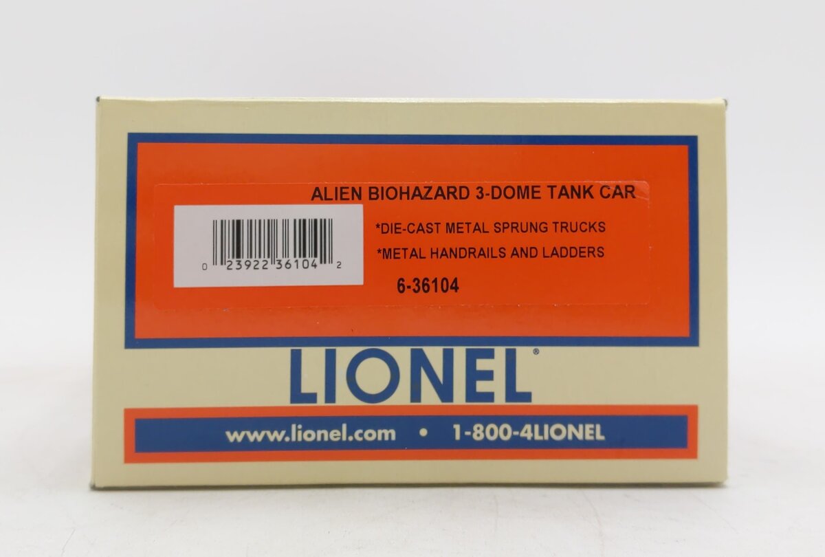Lionel 6-36104 O Gauge Area 51 3-Dome Tank Car #36104