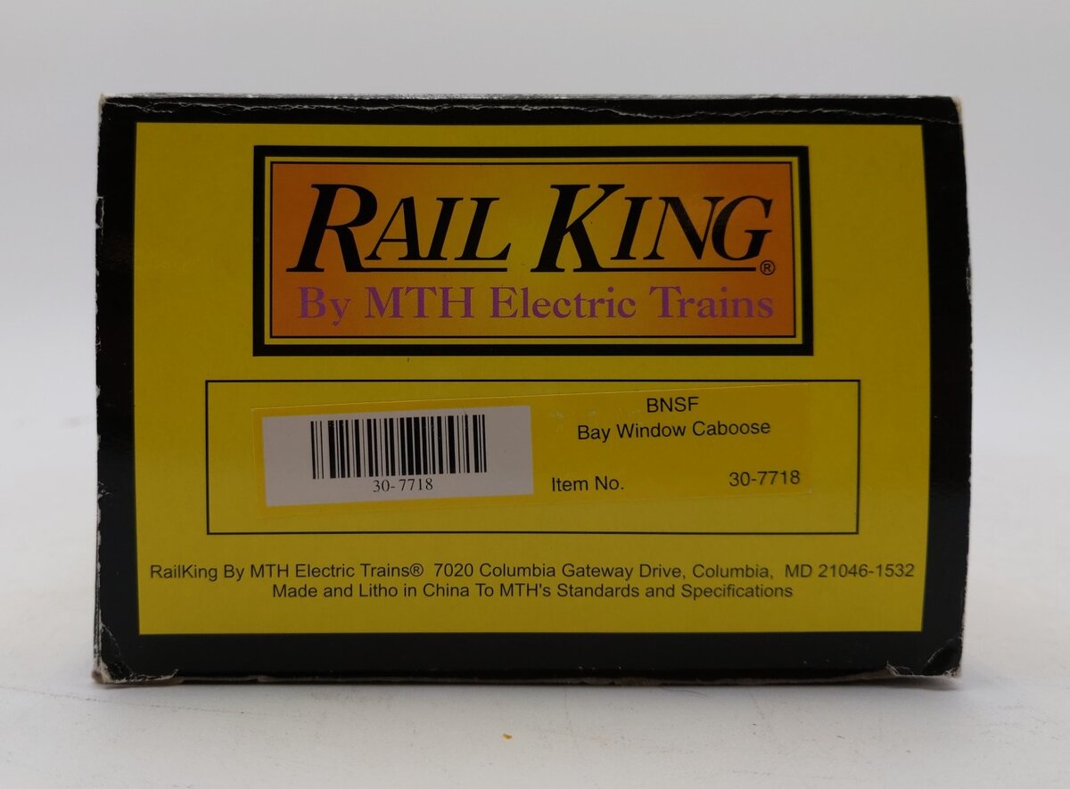 MTH 30-7718 O Gauge Burlington Northern Santa Fe Bay Window Caboose #12112 EX/Box