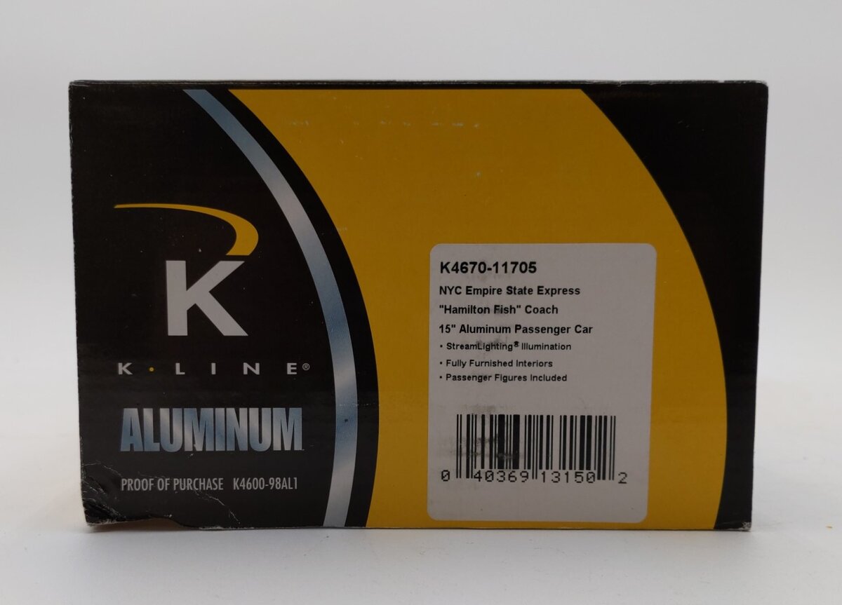 K-Line K4670-11705 O NYC "Hamilton Fish" 15" Aluminum Coach Car LN/Box