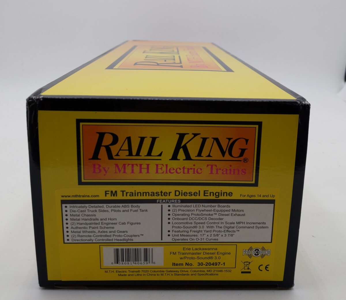 MTH 30-20497-1 Erie Lackawanna FM Train Master Diesel Engine with PS 3.0 #1855