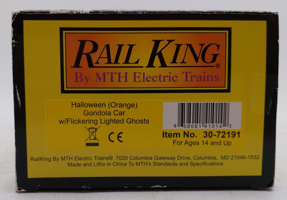 MTH 30-72191 O Halloween Gondola Car with Flickering Lighted Jack-O-Lanterns