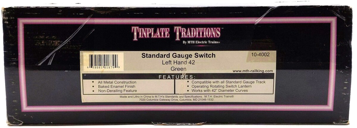 MTH 10-4002 Standard Gauge Left Hand 42 Inch Remote Switch