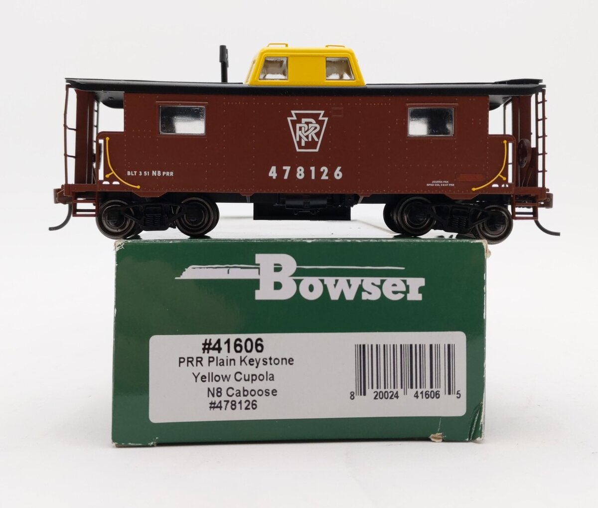 Bowser 41606 HO Pennsylvania Plain Keystone N8 Caboose #478126
