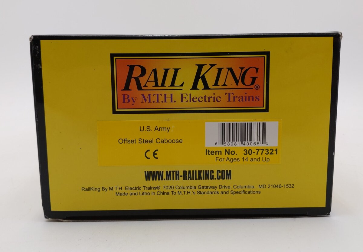 MTH 30-77321 O U.S. Army RailKing Offset Steel Caboose Car #29