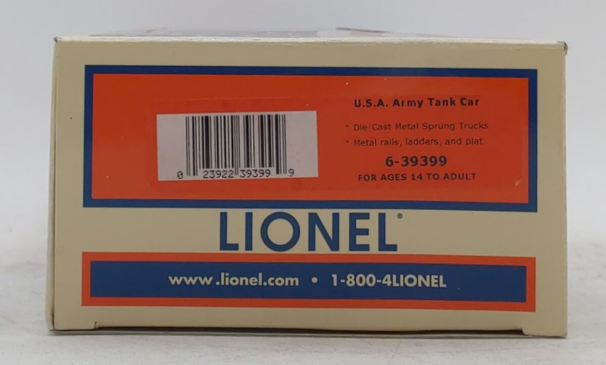 Lionel 6-39399 O Gauge U.S.A Army Tank Car #39384