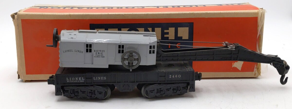 Lionel 2460 Vintage O Lionel Lines Gray Cab Crane Car w /6 Lionel 2460 Vintage O Lionel Lines Gray Cab Crane Car w /6