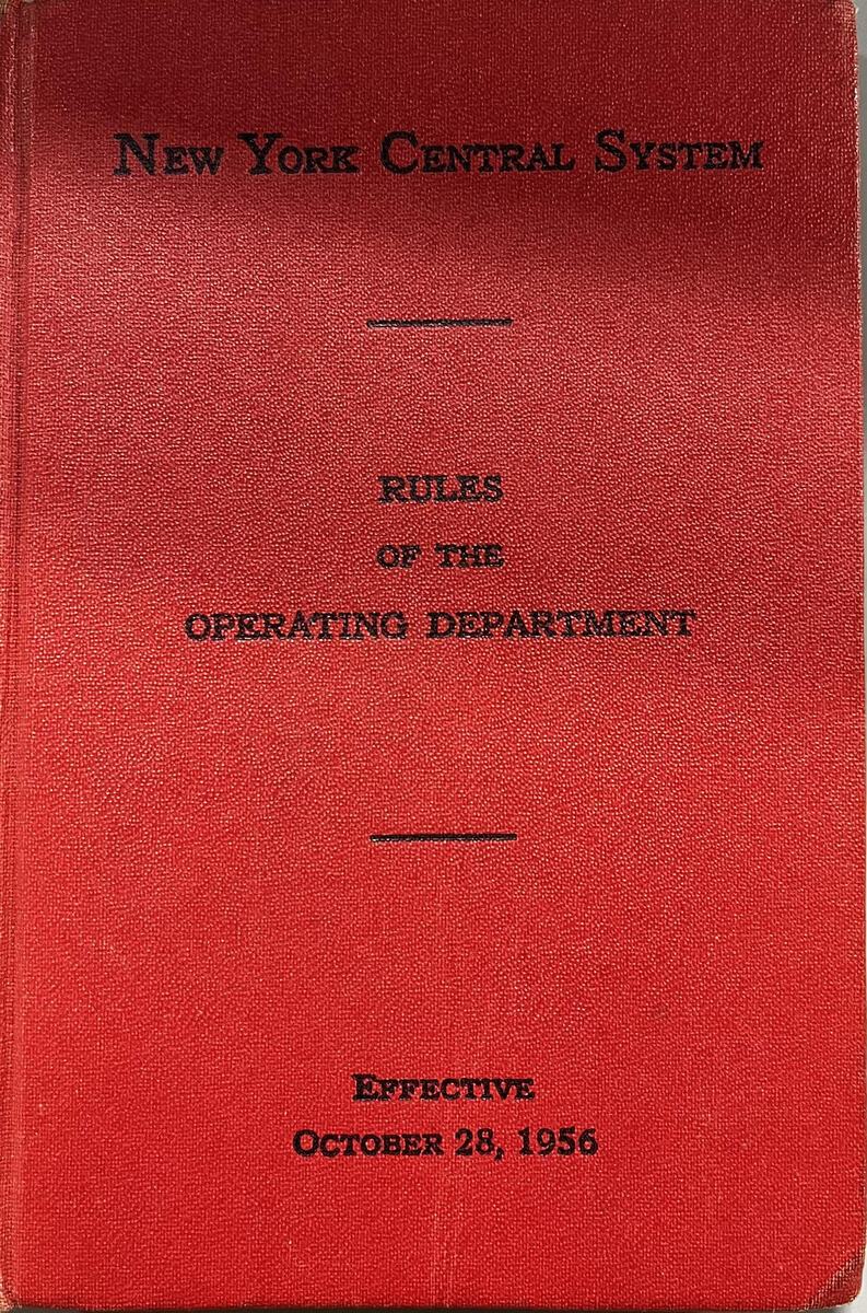New York Central System Rules of the Operating Department hardcover VG