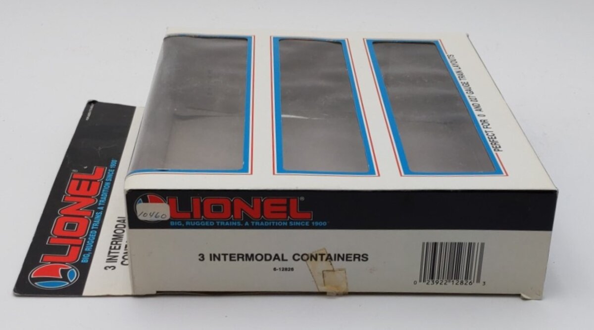 Lionel 6-12826 O CSX/Great Northern/New York Central Intermodal 3-Container Pack EX/Box