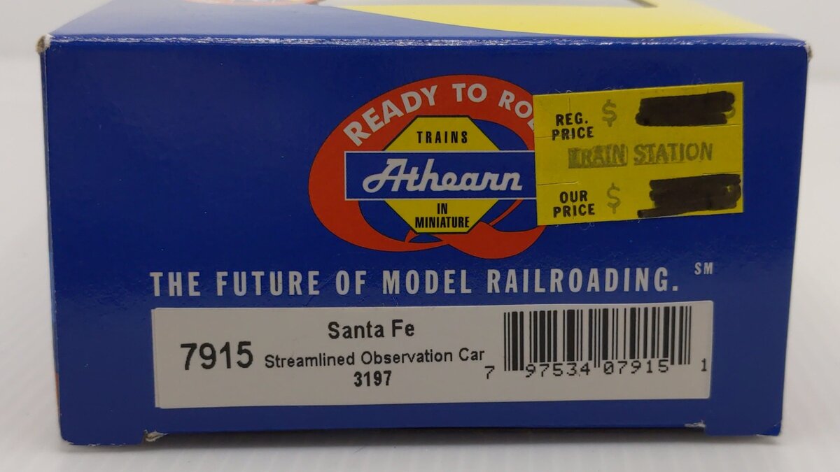 Athearn 7915 HO Scale Santa Fe Streamlined Observation Car #3197