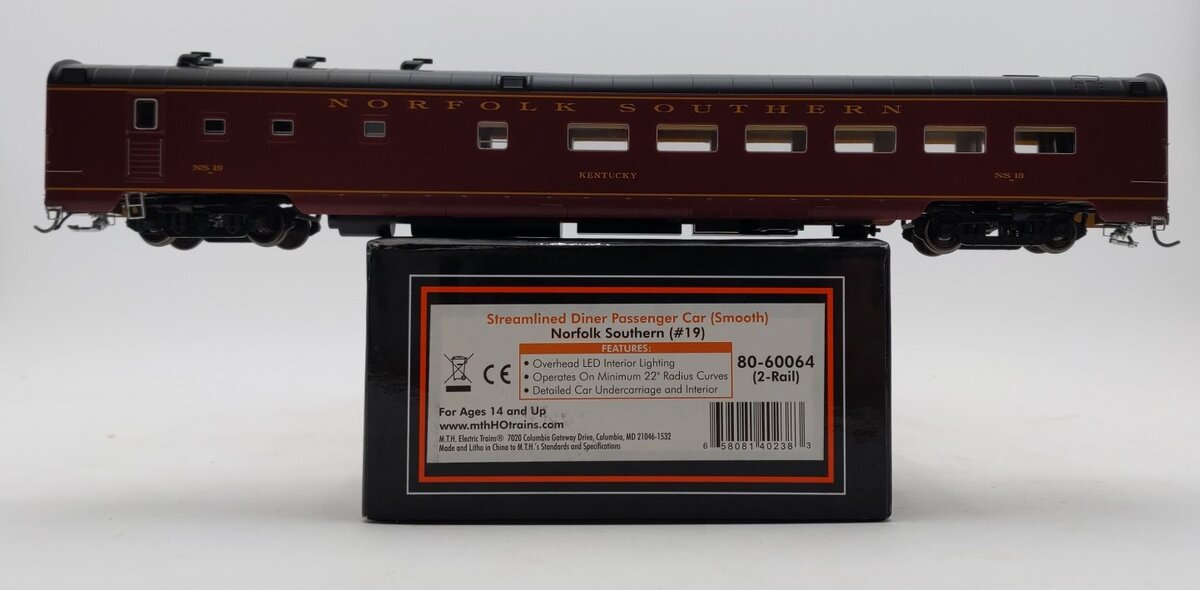 MTH 80-60064 HO Scale Norfolk Southern "Kentucky" Diner Passenger Car #19