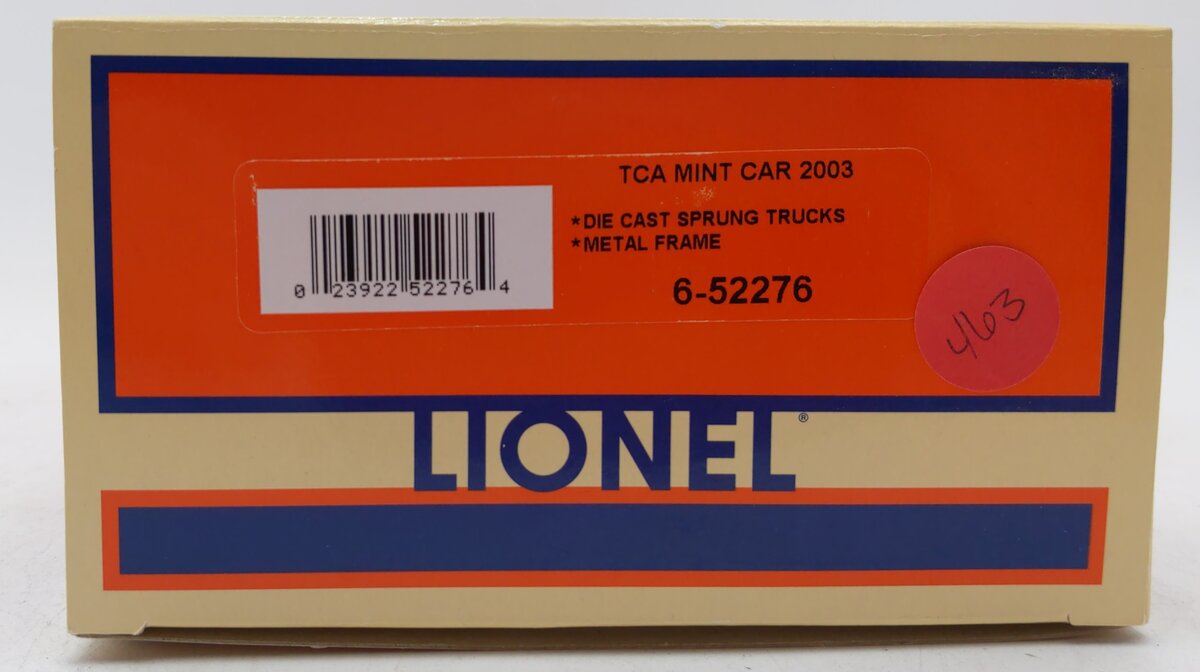 Lionel 6-52276 O Gauge TCA 2003 California's Gold Mint Car LN/Box