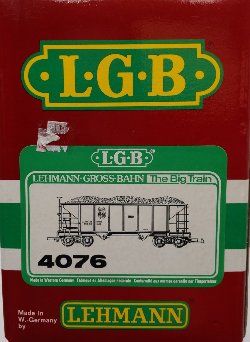 LGB 4076 G Scale East Broad Top Hopper Car #880 EX/Box