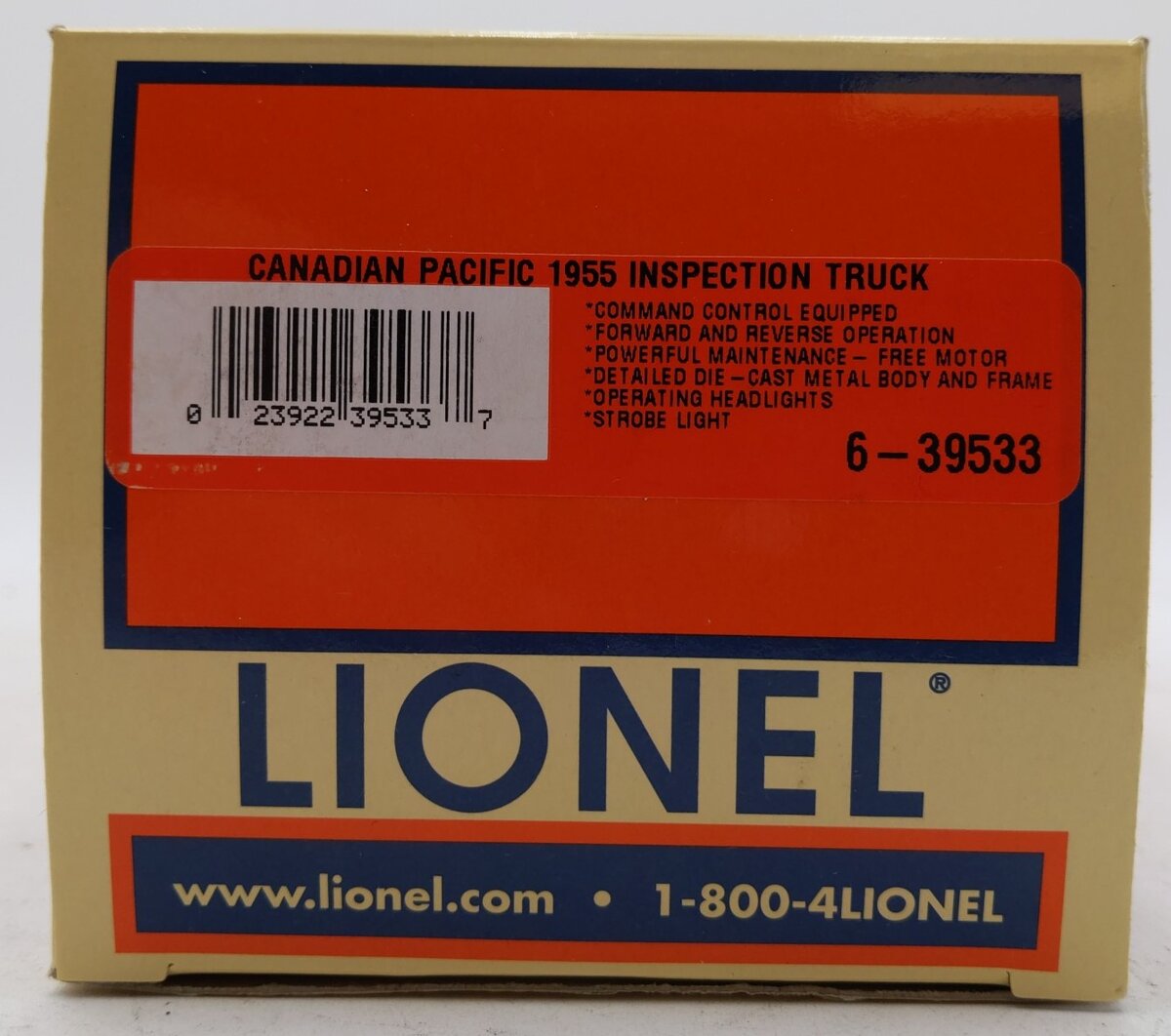 Lionel 6-39533 O Canadian Pacific 1955 MOW Pickup Truck w/Railroad Wheels 3-Rail