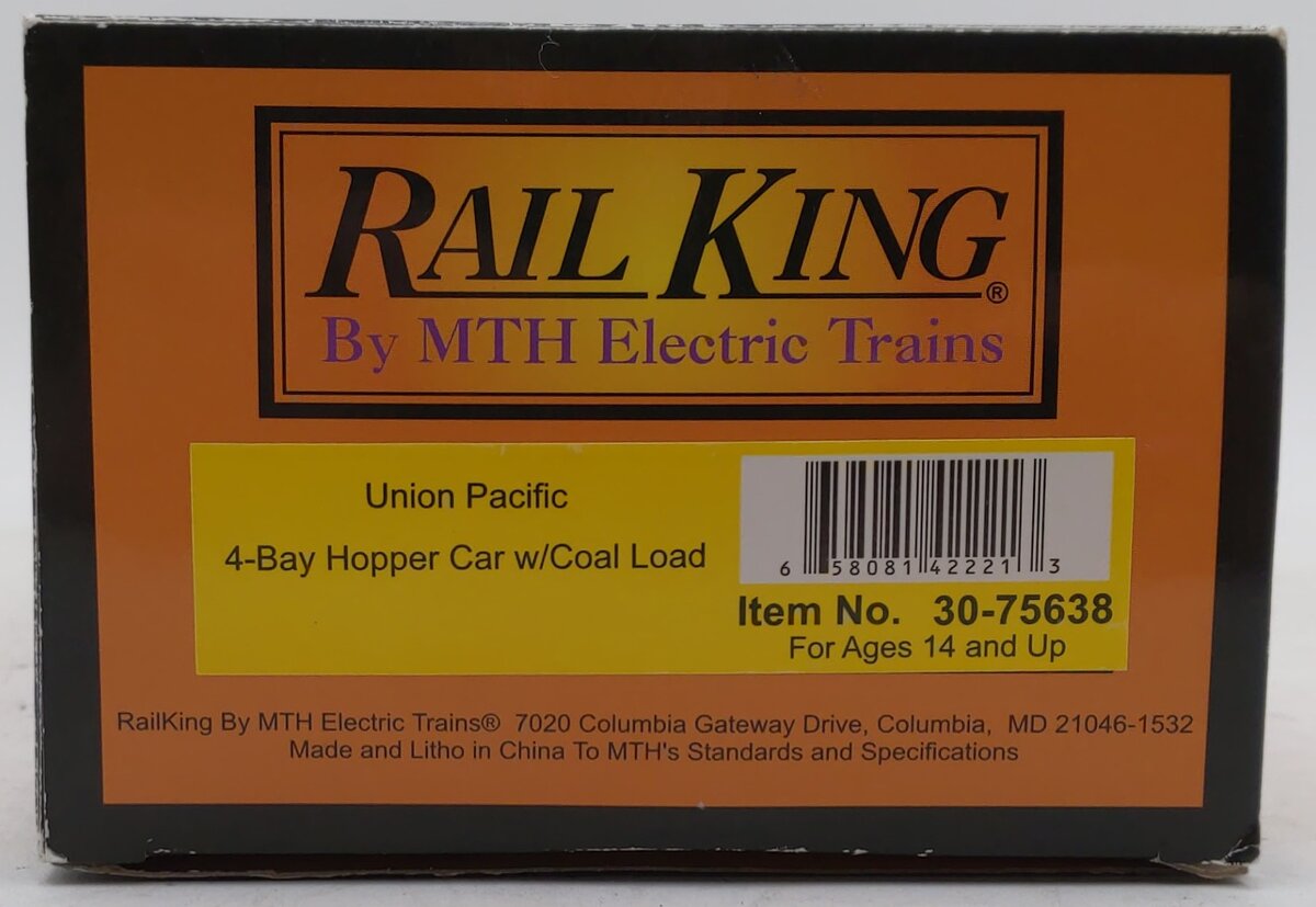MTH 30-75638 O Union Pacific 4-Bay Hopper Car #90819