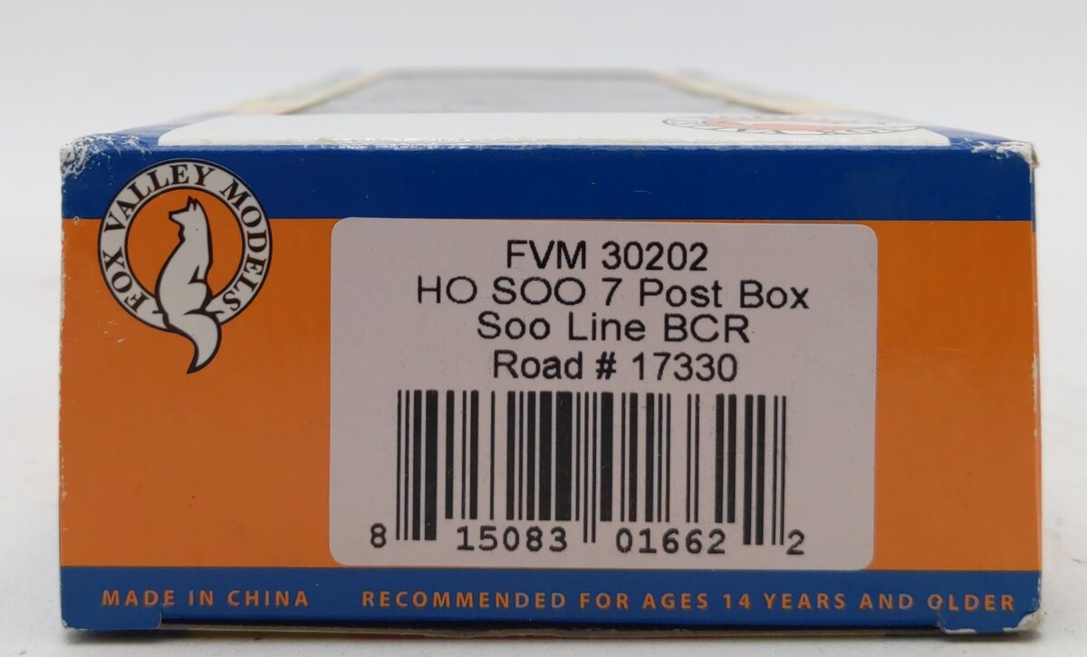 Fox Valley Models 30202 Ho SOO 7post BOXCAR #17330