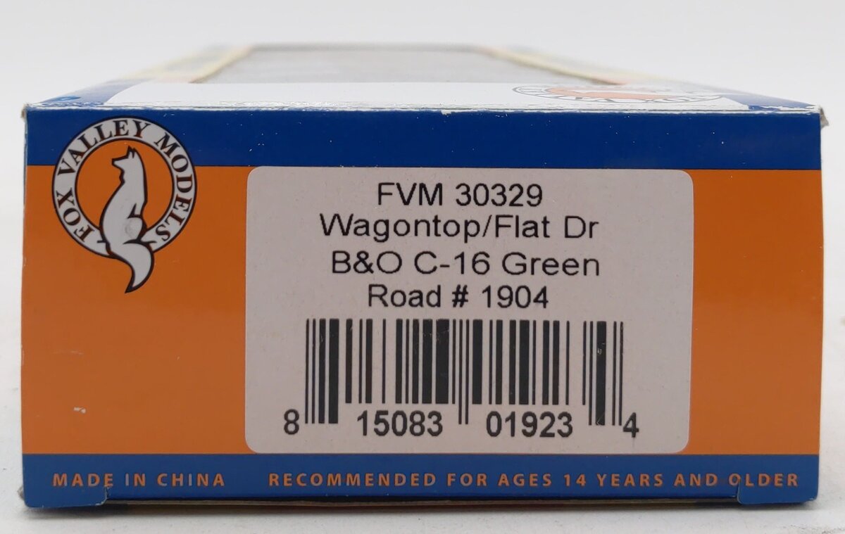 Fox Valley Models 30329 HO B&O Class C-16 Wagontop Express Boxcar w/Flat Doors