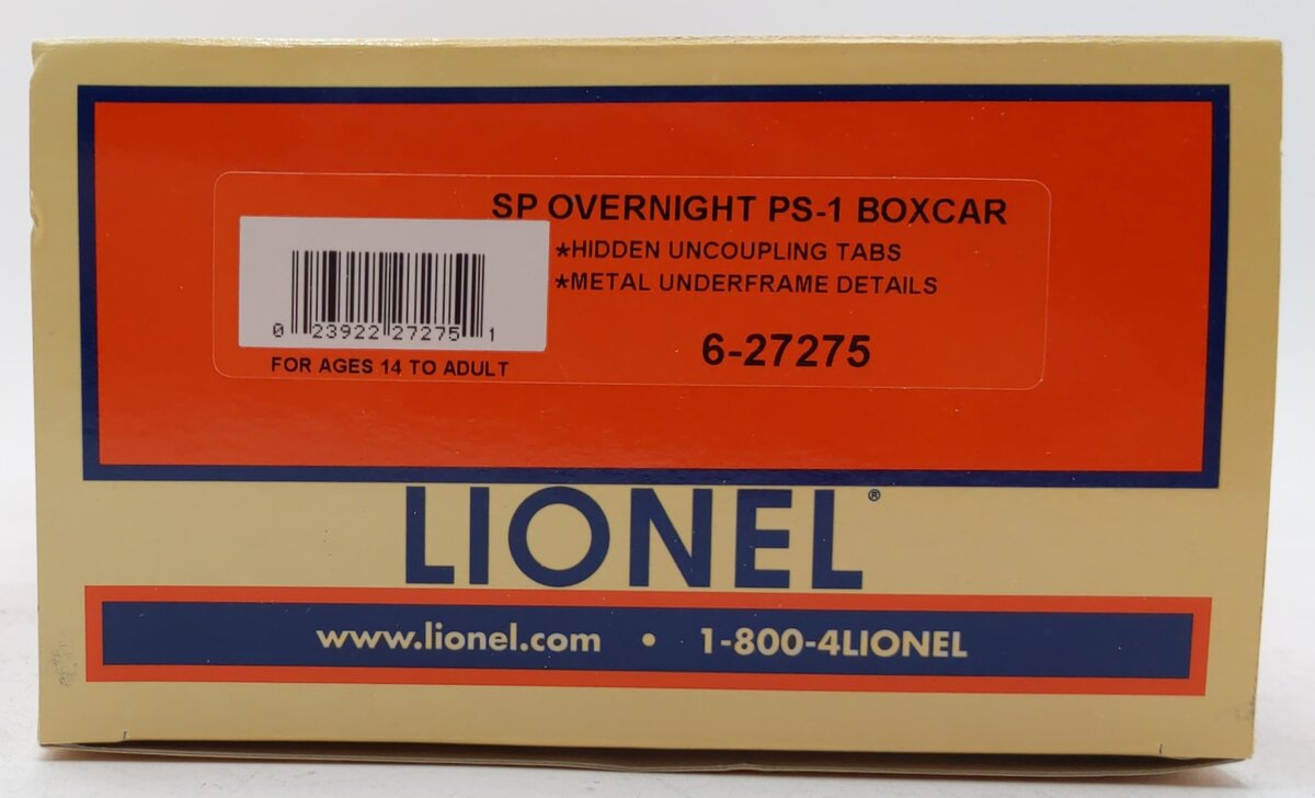 Lionel 6-27275 O Gauge Southern Pacific PS-1 Overnight Boxcar #97938