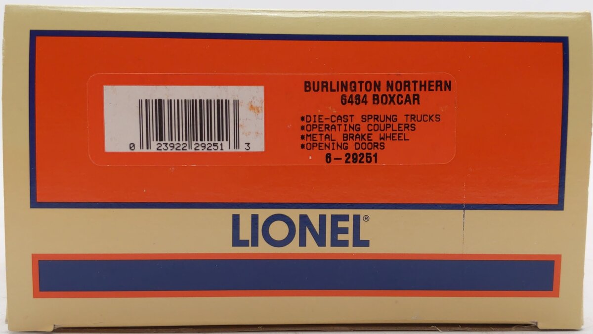 Lionel 6-29251 O Gauge Burlington Northern Boxcar #6464-299 LN/Box