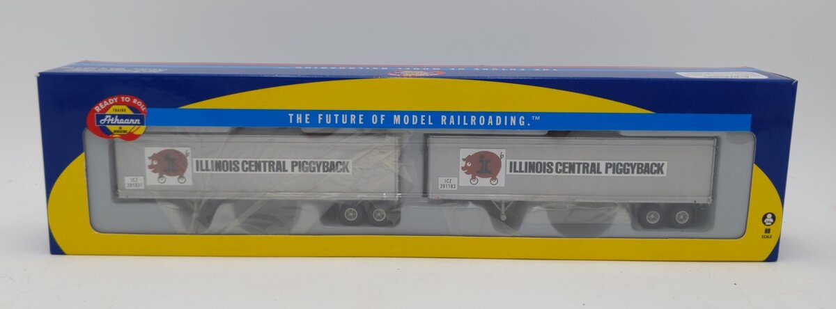 Athearn 73321 HO Illinois Central 40' Beaded Z- Van Trailer (Set of 2)