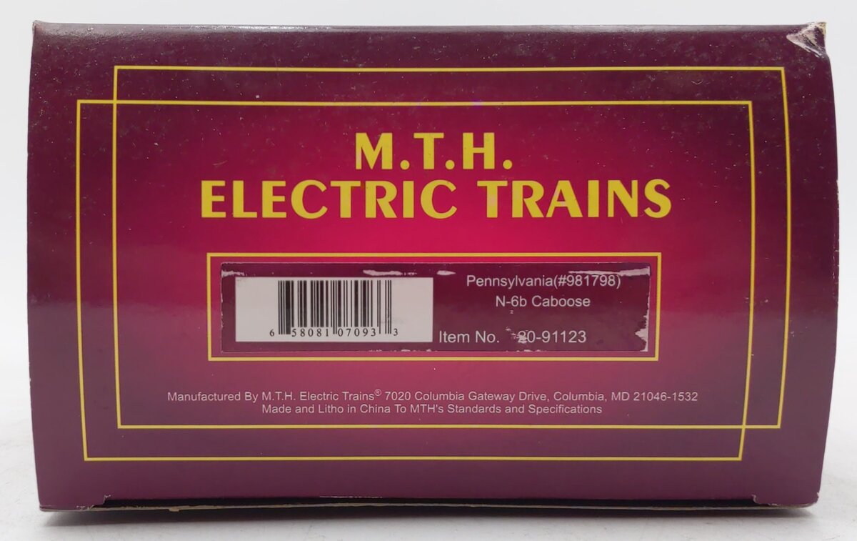 MTH 20-91123 O Gauge Pennsylvania N-6b Caboose #981798 EX/Box