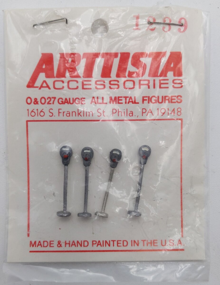 Arttista 1187 O Scale Pewter Parking Meters Hand Painted (Set of 4)