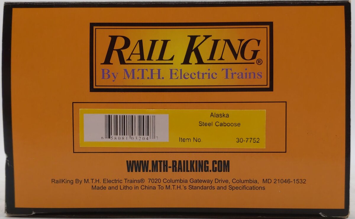 MTH 30-7752 O Gauge Alaska Railroad Illuminated Steel Caboose #1081 LN/Box