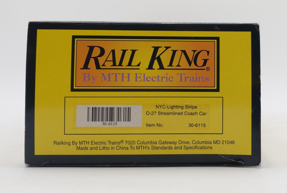 MTH 30-6115 New York Central O27 Streamlined Coach Car LN/Box