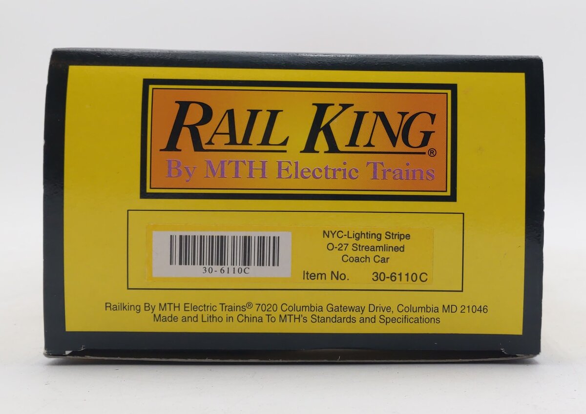 MTH 30-6110C O New York Central Coach Car #3123 LN/Box