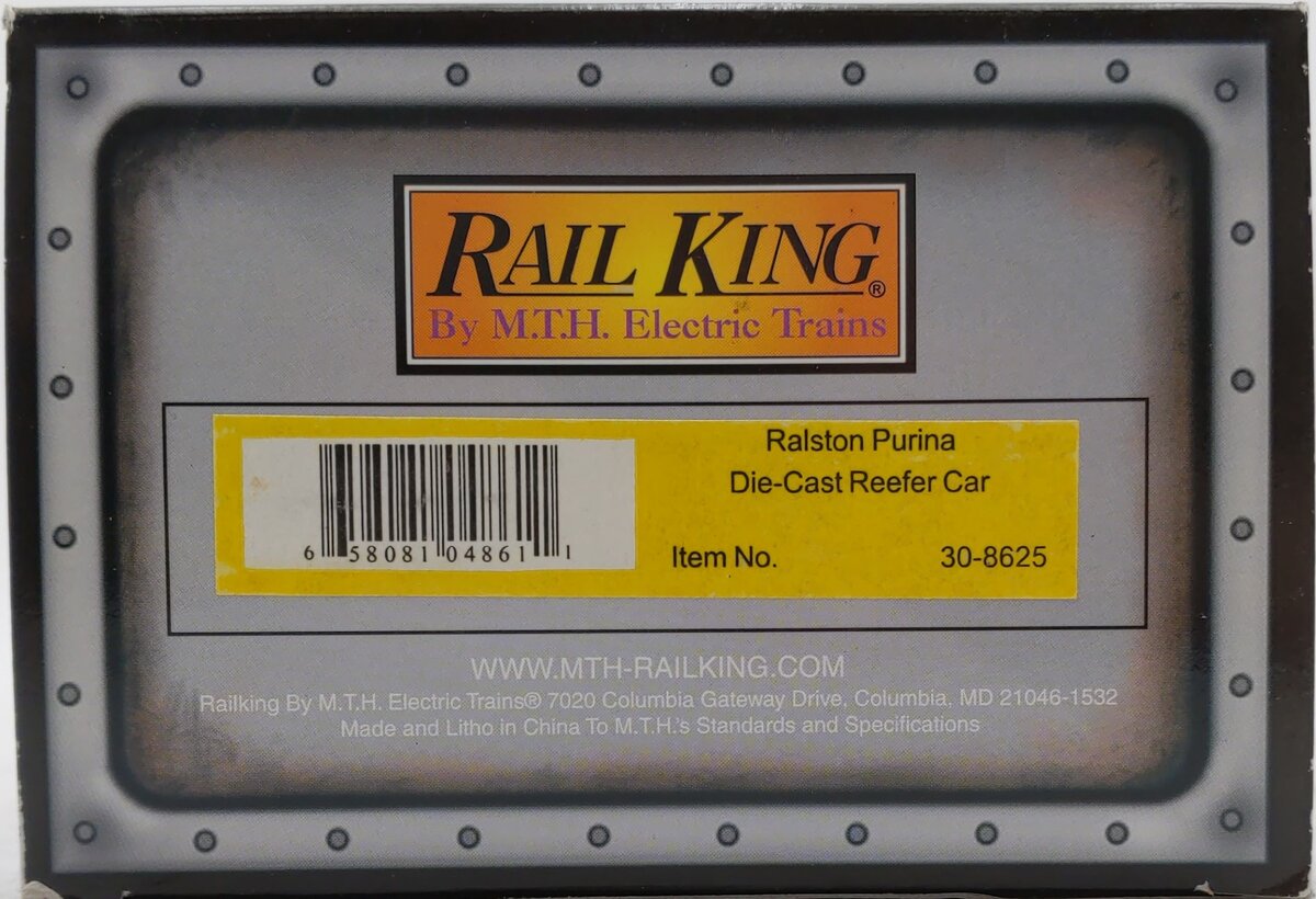 MTH 30-8625 O Gauge Ralston Purina Die-Cast Reefer Car #5684 LN/Box